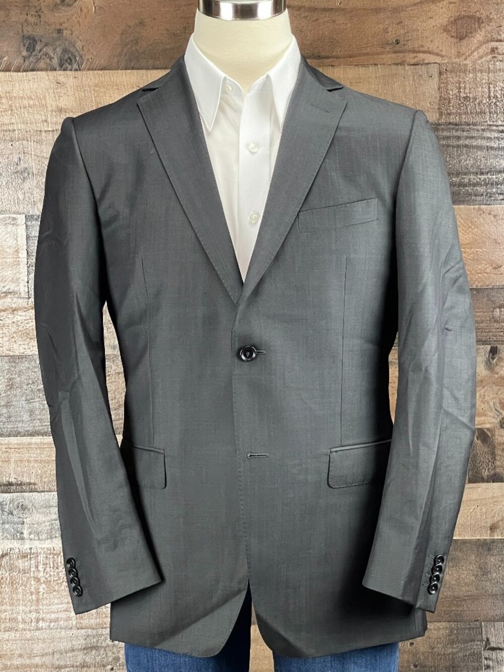Z Zegna Sport Coat Suit Jacket Mens 40R Slim Charcoal Gray Wool Mohair Blazer